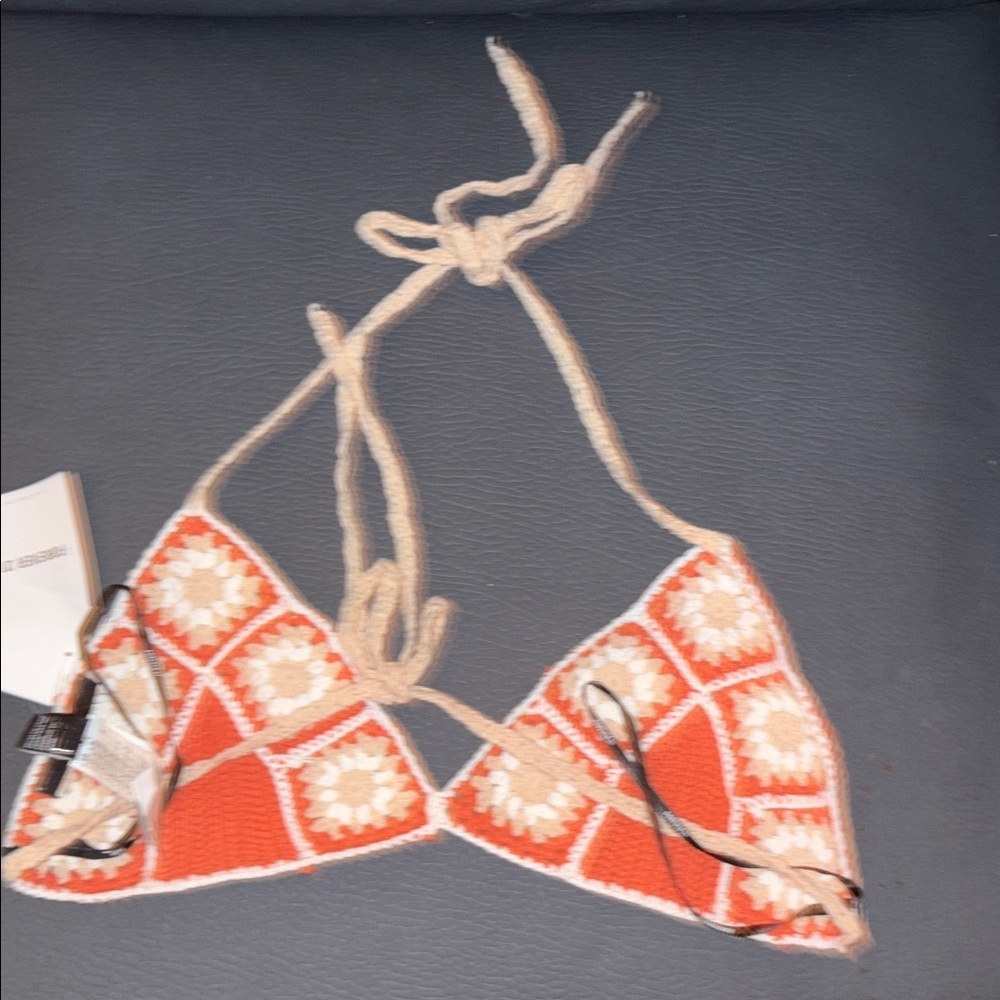 Forever 21 Crochet Cami Top in Orange and Cream - Picture 2 of 5